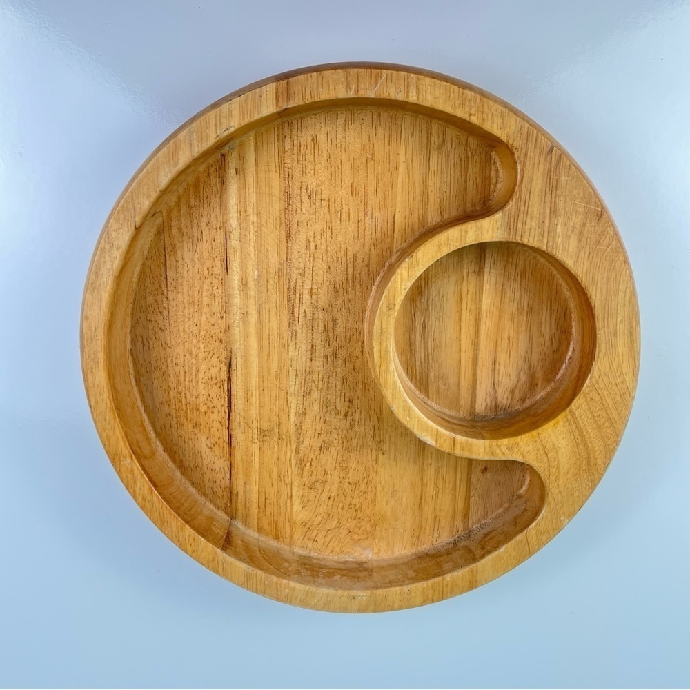 Vintage Wooden Serving Tray by Winsome Wood Chip and Dip Bowl